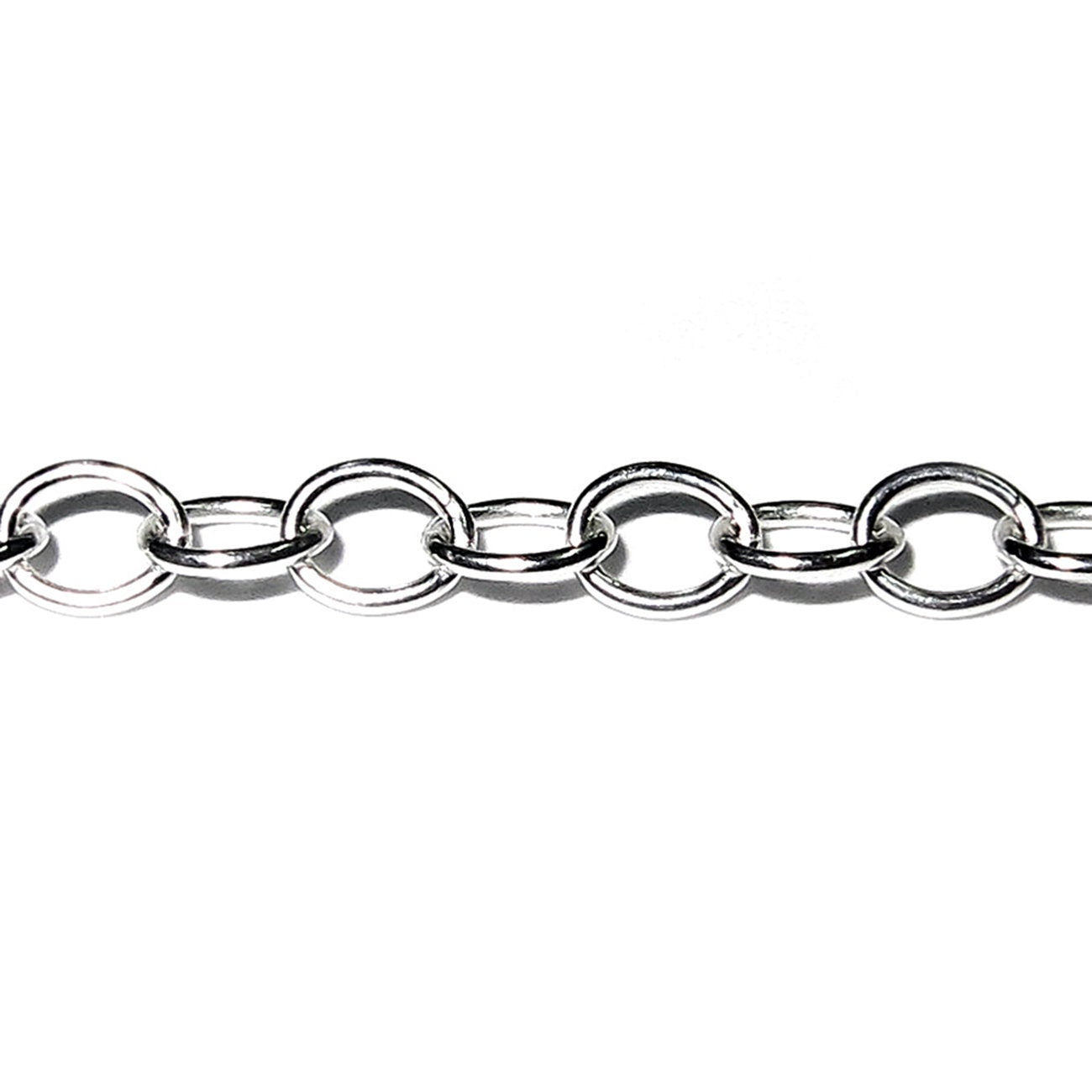 2.5 mm 925 Sterling Silver oval cable shiny chain, silver chain, 925 silver chain, silver chain oval, Jewelry making - 1 Ft (30 cm)