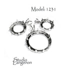 925 Sterling Silver Blank pendants sizes 8.0 - 24.0mm, model 1231, bezel cups, Jewelry making, Blank pendants, Setting - 1 piece