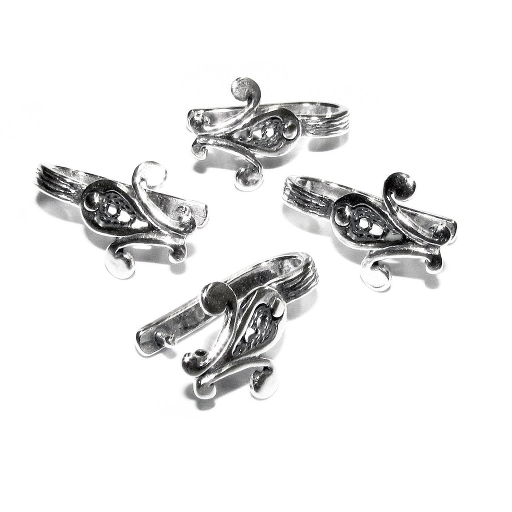 925 Sterling Silver Fleur-de-Lis Pinch Pendant Bail, sterling silver Bail, Jewelry making, bail for pendant, 925 Sterling silver - 1 piece