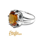 Citrine ring 925 sterling silver size 9, Handmade ring, single copy, 925 sterling silver, Natural Citrine, silver ring, gemstone Citrine