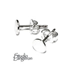 925 Sterling Silver Ear Post with Pad size 3 - 12 mm, Earring Backs Included, Blank earrings, Jewelry making, Earrings - 1 pair (2 pieces)