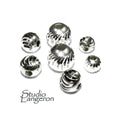 925 sterling silver diamond cut shiny beads size 3 - 8 mm, diamond cut beads, sterling silver beads, Jewelry making, silver beads - 1 piece
