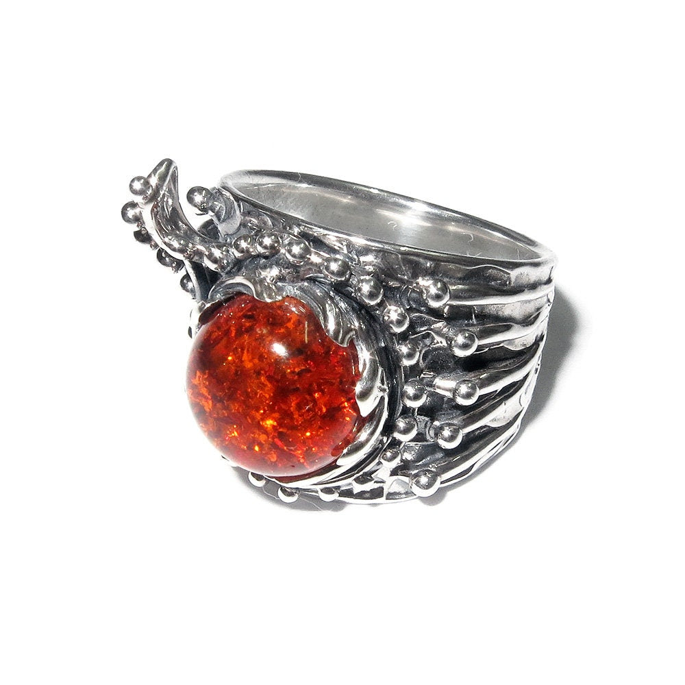Madagascar Copal ring 925 sterling silver with stamp size 7, Handmade ring, single copy, 925 Sterling silver, Madagascar Copal, gemstone