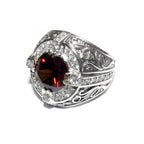 Statement Garnet ring 925 sterling silver size 9, Handmade ring, single copy, sterling silver, Garnet ring,  silver ring, red gemstone