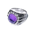 Amethyst ring 925 sterling silver, size 4 1/2, Handmade ring, single copy, Statement ring, Natural amethyst, silver ring, gemstone