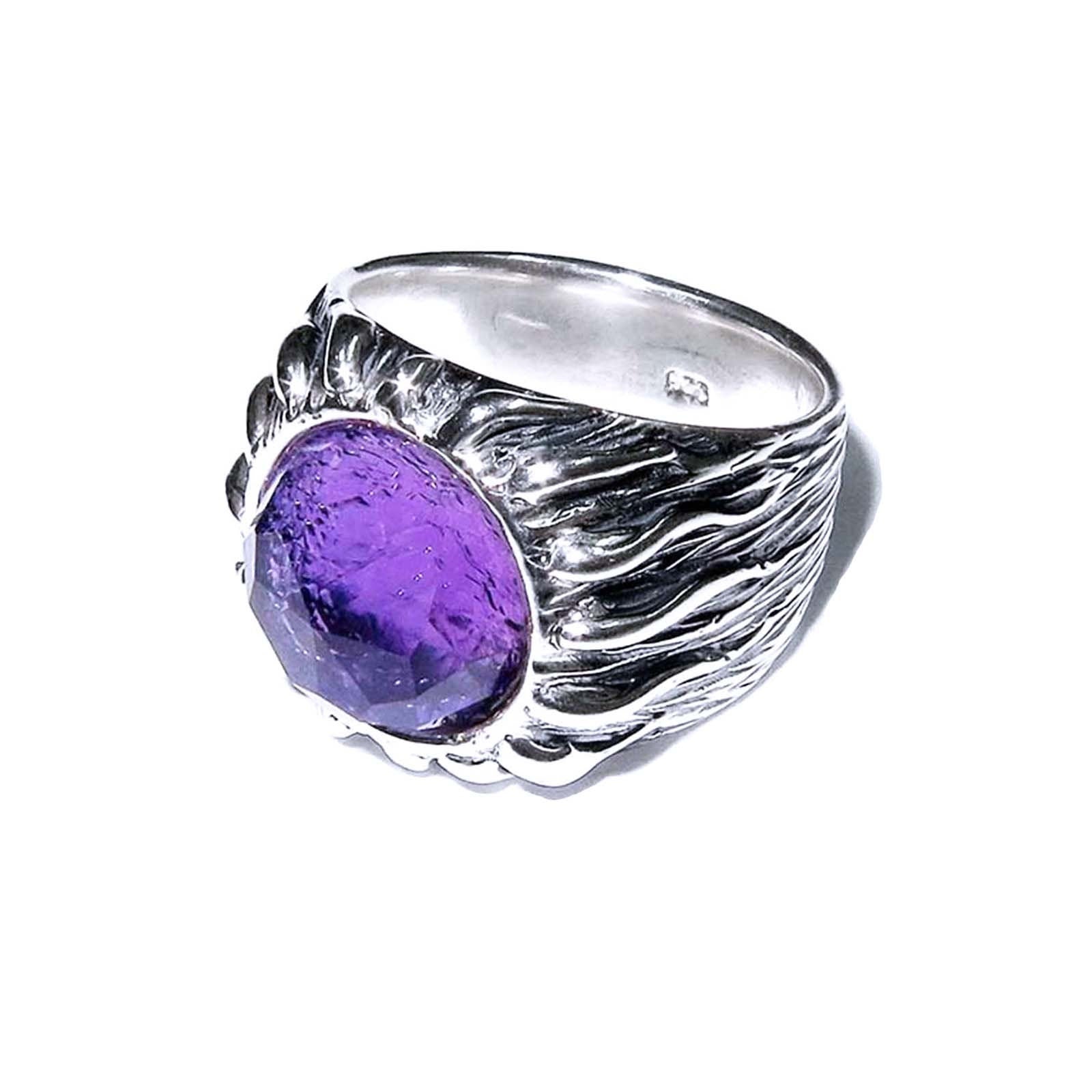 Amethyst ring 925 sterling silver, size 4 1/2, Handmade ring, single copy, Statement ring, Natural amethyst, silver ring, gemstone