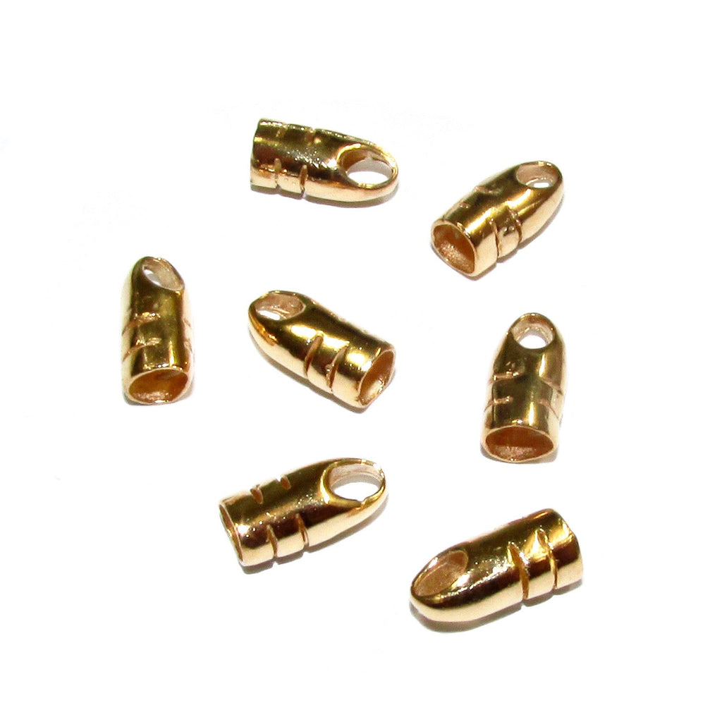 14K Gold filled End Caps size 3.0 mm, End caps for cord, Gold filled end cap, End caps, Gold Filled, Jewelry making - 1 pair (2 piece)
