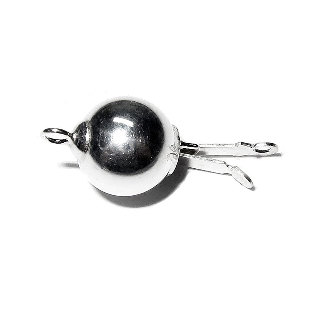 925 Sterling silver Bead smooth Safety Clasp size 10 mm, Silver bead clasp, Jewelry making, Silver Clasp, 925 Sterling silver - 1 piece