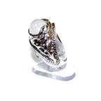 Statement moonstone ring 925 sterling silver size 7 1/2, Handmade ring, single copy, 925 sterling silver, Natural moonstone, gemstone
