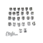 925 sterling silver beads with letter, beads silver, letter necklace beads, bracelet monogram, Jewelry making, Beads letter - 1 piece