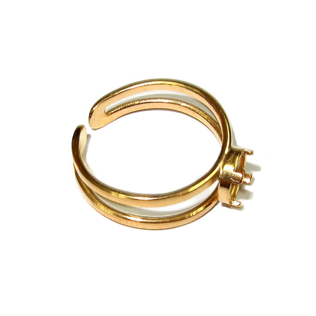 14K Yellow gold filled open blank ring with bezel cup 6 mm, base ring, Setting, bezel cup, ring gold filled, Jewelry making - 1 piece
