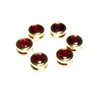 14K yellow gold filled decorative round beads with garnet size 6.2x3.8 mm, Jewelry making, Gold filled beads, garnet - 1 piece