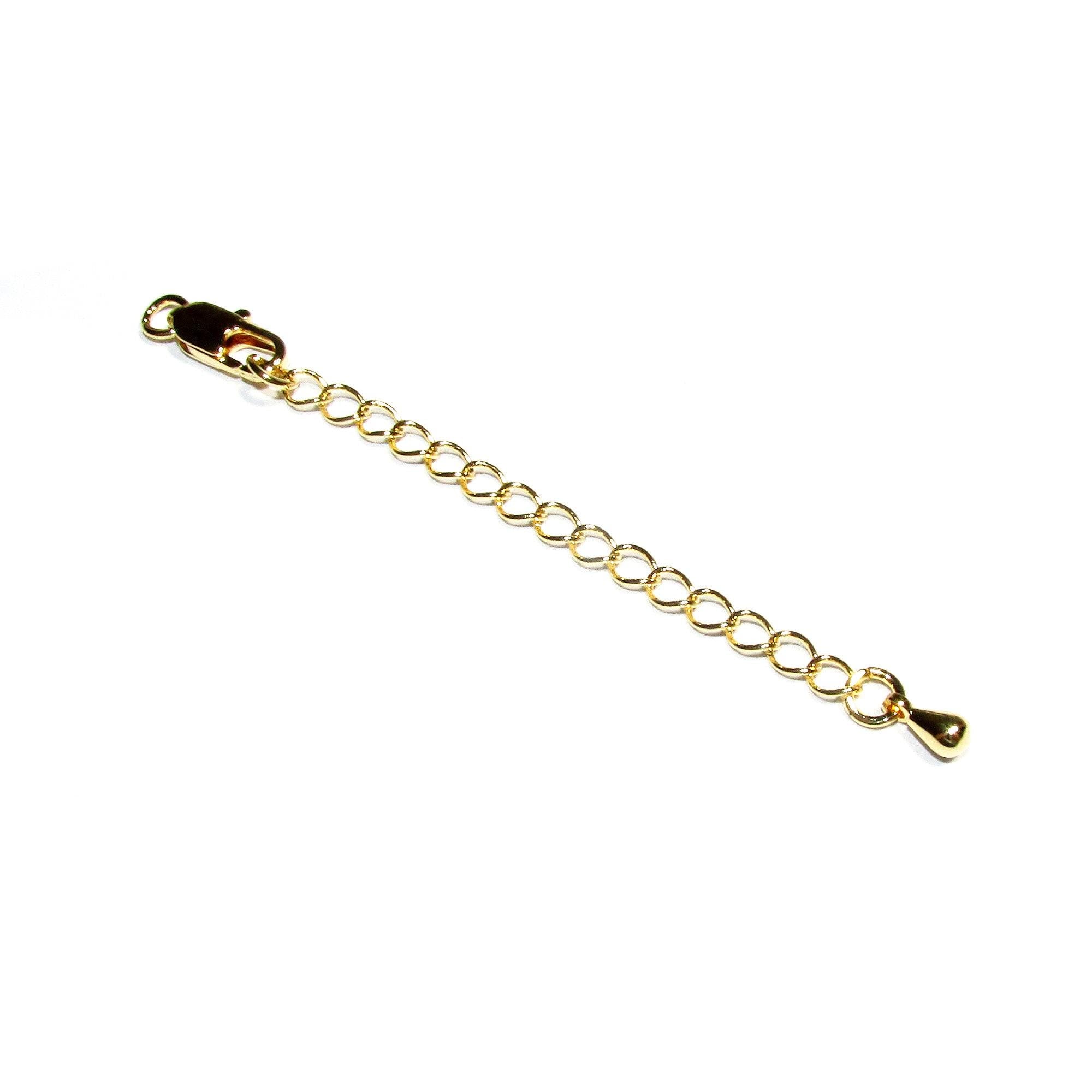 14K Gold Filled Extension Chain size 5.0cm, oval chain 5.0x3.0mm, lobster clasp 10mm, bead 4.5mm - 1 piece