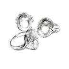 12x16 mm 925 sterling silver blank ring with bezel cup size 5, 6, 7, 8, silver ring, bezel cup, base ring, Setting, Jewelry making - 1 piece