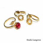 14K Yellow gold filled open blank ring with bezel cup 8 mm, base ring, Setting, bezel cup, ring gold filled, Jewelry making - 1 piece