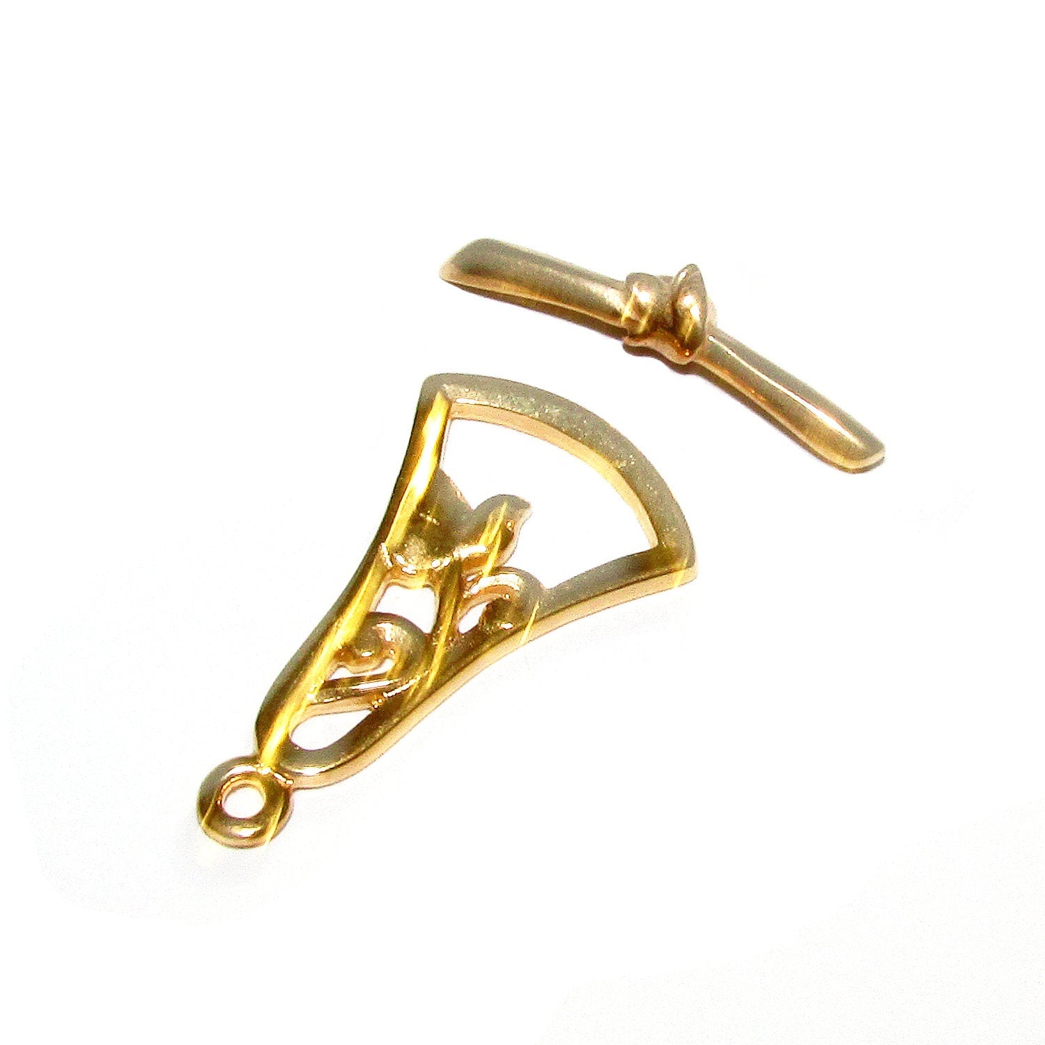 14K Yellow Gold filled Toggle Clasps size 26x15 mm, Decorative clasp, Clasp findings, Jewelry making, Clasp Gold Filled - 1 piece