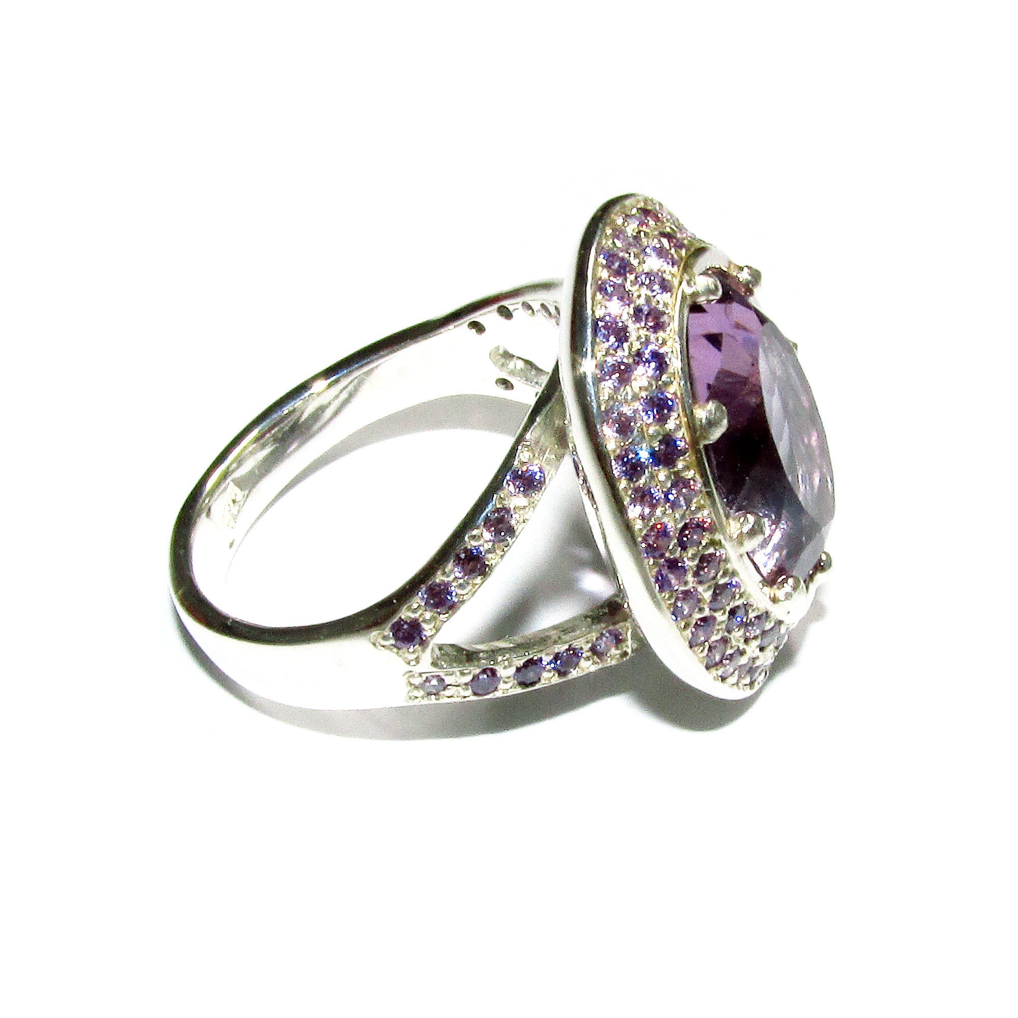Statement Amethysts ring 925 sterling silver size 8 1/2, Handmade ring, single copy, sterling silver, Amethysts, silver ring, Amethyst ring