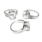 8x10 mm 925 sterling silver blank ring with bezel cup size 5, 6, 7, 8, silver ring, bezel cup, setting, base ring, Jewelry making - 1 piece