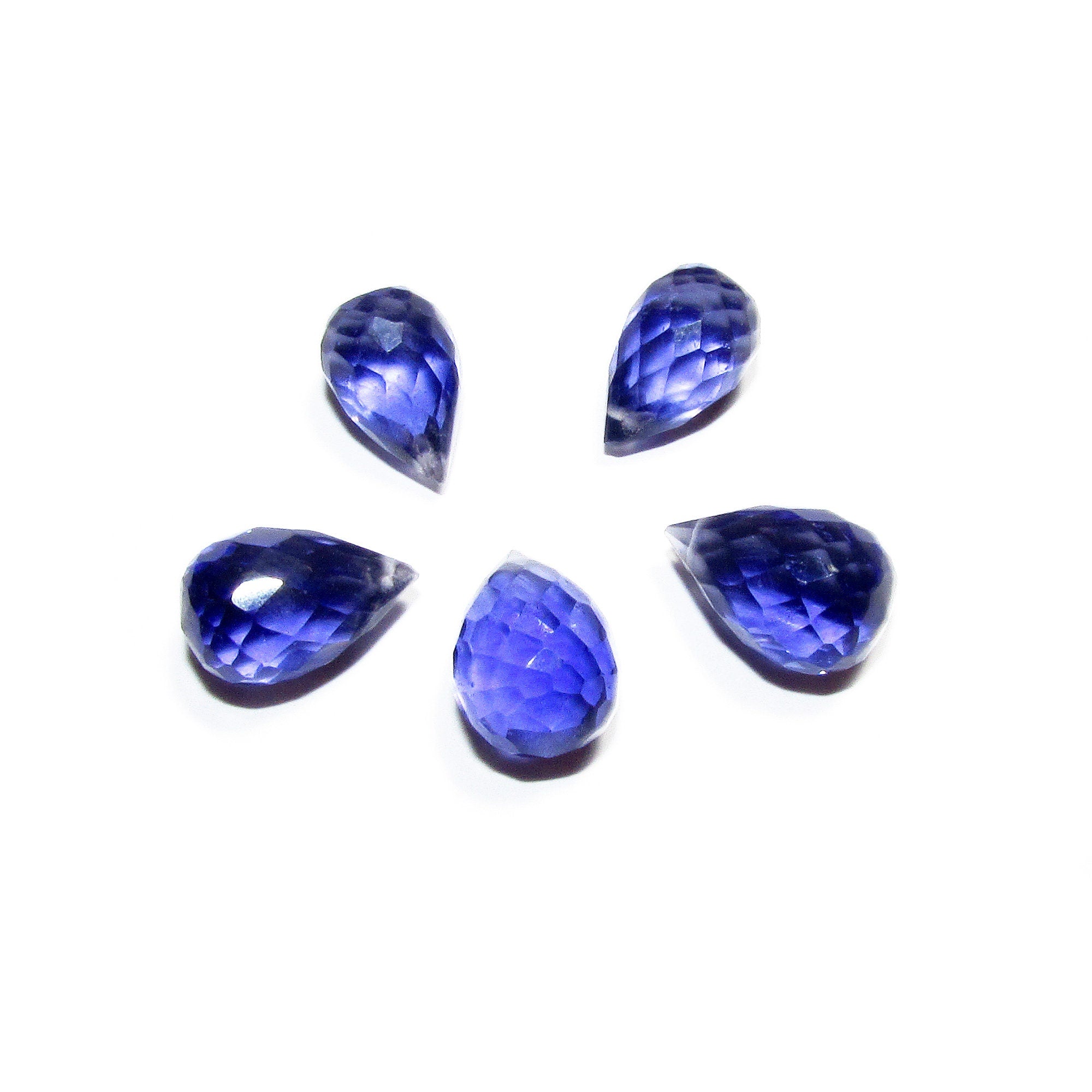 Natural Iolite Teardrop faceted Beads size 10x7 mm, Iolite Gemstone, Jewelry making, Natural Gemstone Teardrop beads - 1 piece