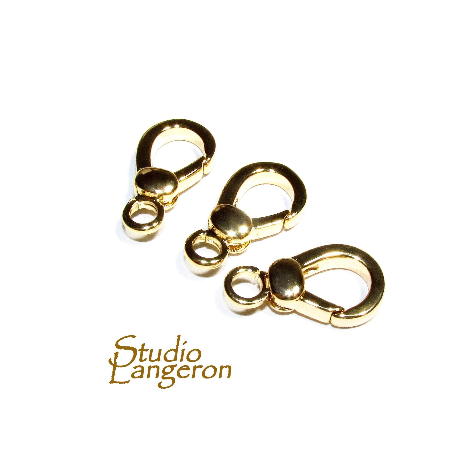 1 piece - 14K Yellow gold filled Albert Fixed Top Closed loop 18.6x9.7mm, Gold filled clasp, Albert clasp, Jewelry making