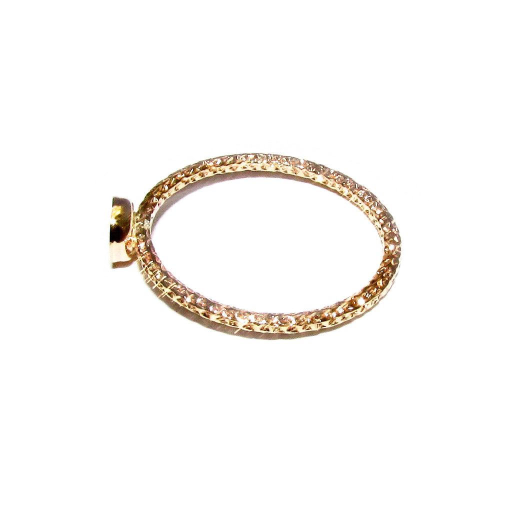 14K Yellow gold filled decorative blank ring with bezel cup 4 mm size 4 - 11, Base ring, Bezel cup, Setting, Jewelry making - 1 piece