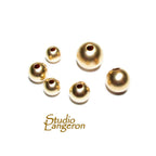 14K Yellow Gold Filled Satin Beads - Seamless Round Bead, Jewelry Making
