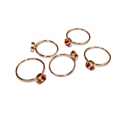 14K Rose gold filled blank ring with flower bezel cup 6 mm size 4 - 11, Base ring, Bezel cup, Setting, Jewelry making - 1 piece