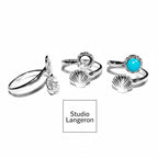 925 sterling silver open blank ring with bezel cup 6 mm, bezel cup, silver ring, base ring, Setting, Jewelry making, 925 silver - 1 piece