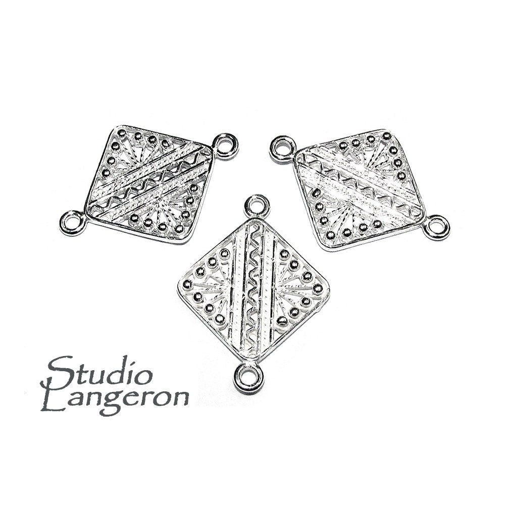 925 Sterling silver connector 2.5x1.6 cm, silver connector 8190, Link connector, Connector, Connector findings, Jewelry making - 1 piece
