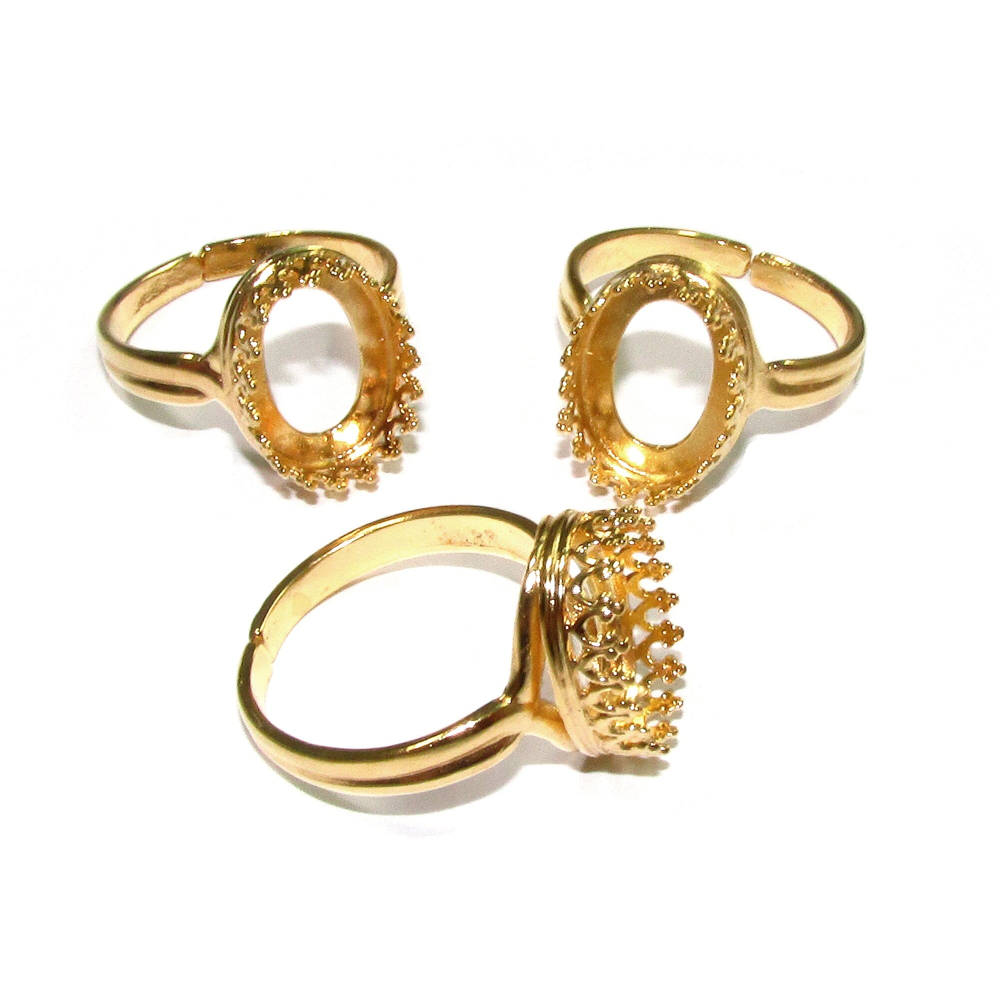 14K Yellow gold filled open base ring with oval bezel cup 10x14 mm, Blank ring, ring gold filled, Jewelry making, 14K gold filled - 1 piece