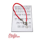 Red string bracelet, Red bracelet with prayer, Jerusalem, Judaism, Red string from Israel, Ben Porat prayer, Jerusalem, Israel, Evil eye