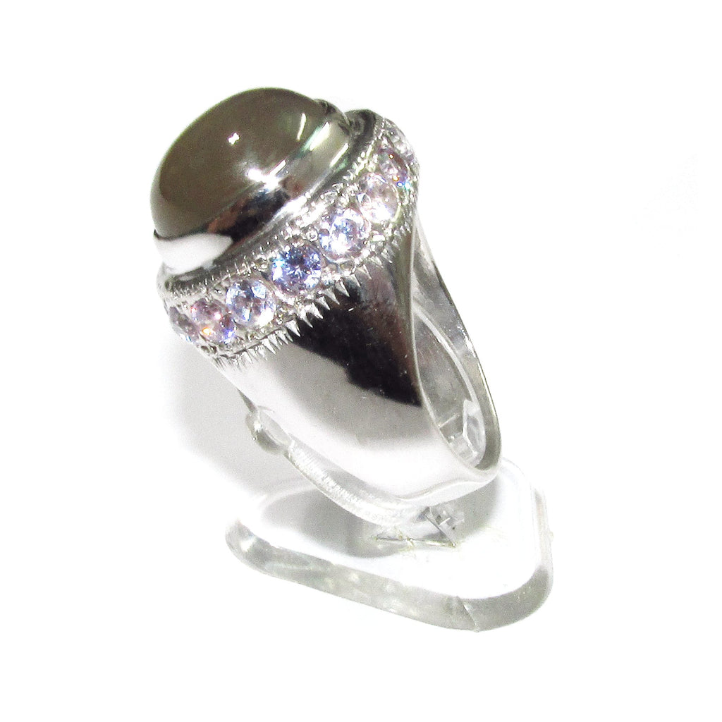 Statement moonstone ring 925 sterling silver size 8, Handmade ring, single copy, 925 sterling silver, Natural Gray moonstone, gemstone