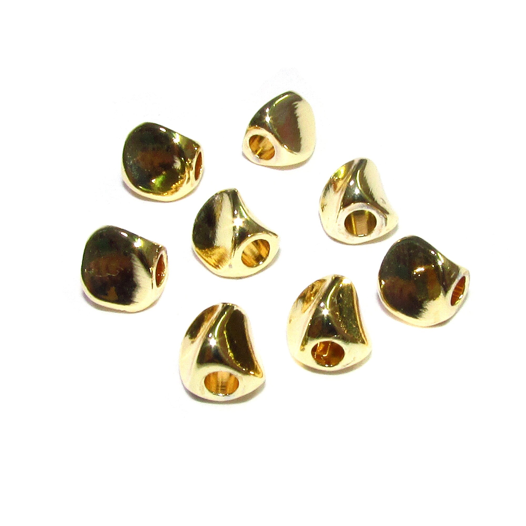 5 mm 14K yellow gold filled Triangular decorative beads, Triangular gold filled beads, Jewelry making,  Gold filled beads - 1 piece
