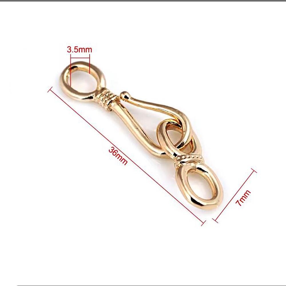 14K Yellow Gold Filled Hook and Eye Clasp - Jewelry Making (36mm, 1 Piece)