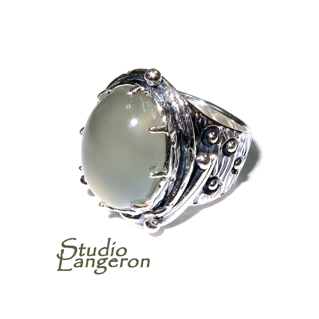 Statement moonstone ring 925 sterling silver size 7, Handmade ring, single copy, 925 sterling silver, Natural Gray moonstone, gemstone