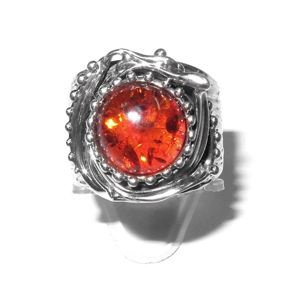 Madagascar Copal ring 925 sterling silver size 8 1/2, handmade ring, single copy, sterling silver, Madagascar Copal, silver ring, gemstone