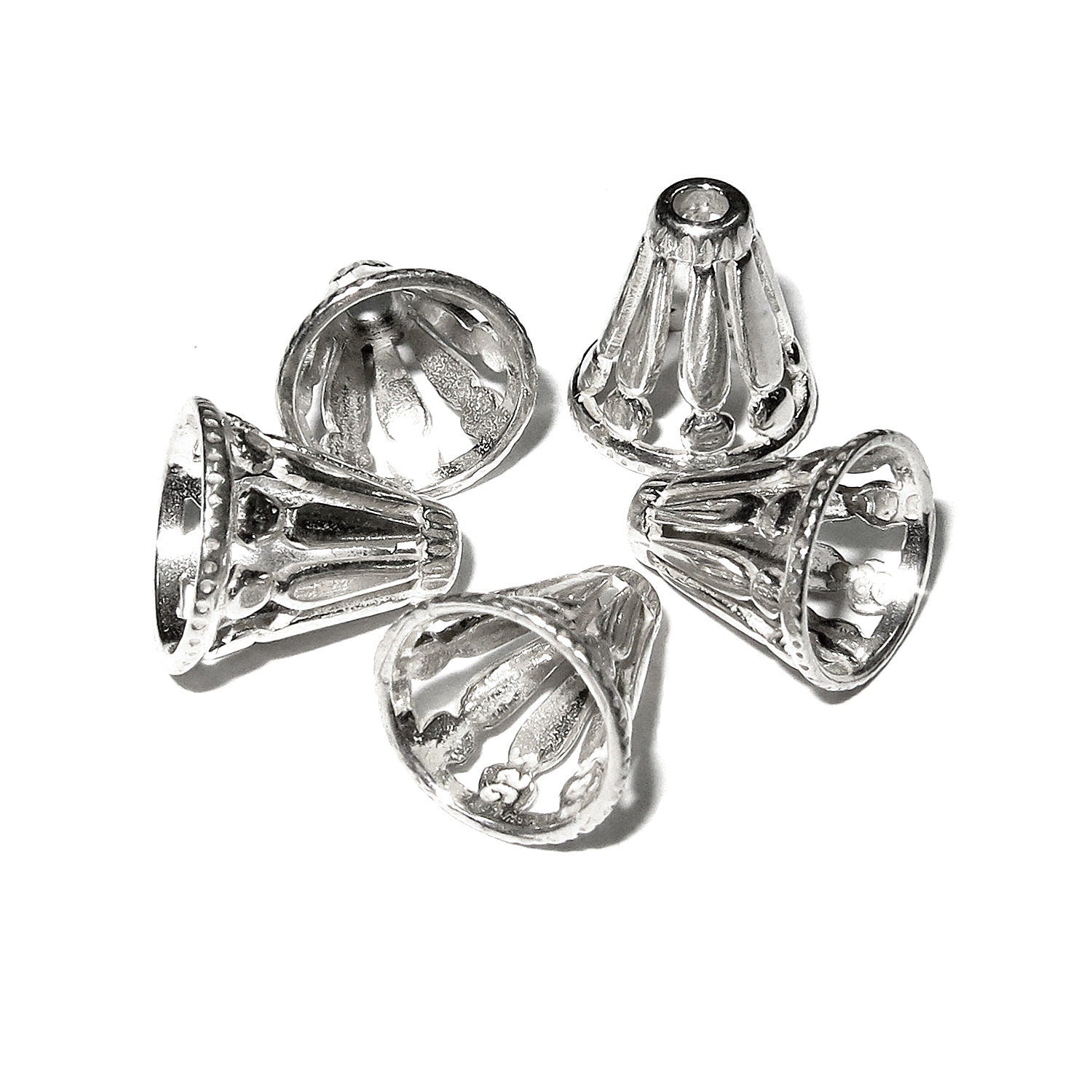 925 Sterling silver Bead Cones, Jewelry making, Beading cones, Sterling silver, Silver 925, Lariat, End caps, Silver cone - 1 pair (2 piece)