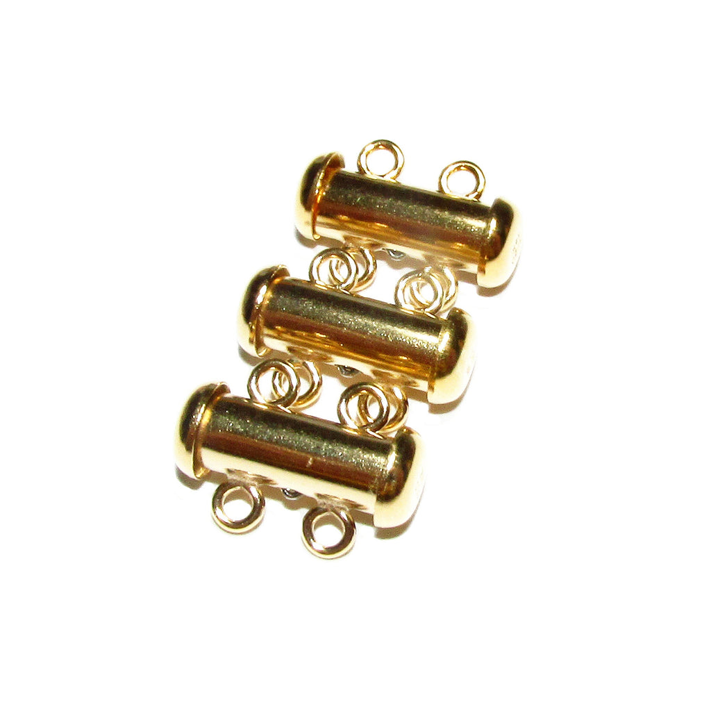 14K Yellow Gold Filled Tube Bar Clasp 2-Hole size 4.3x15 mm, Gold Filled Clasps, Slide Clasp, Jewelry making, Tube Slide Clasp - 1 piece
