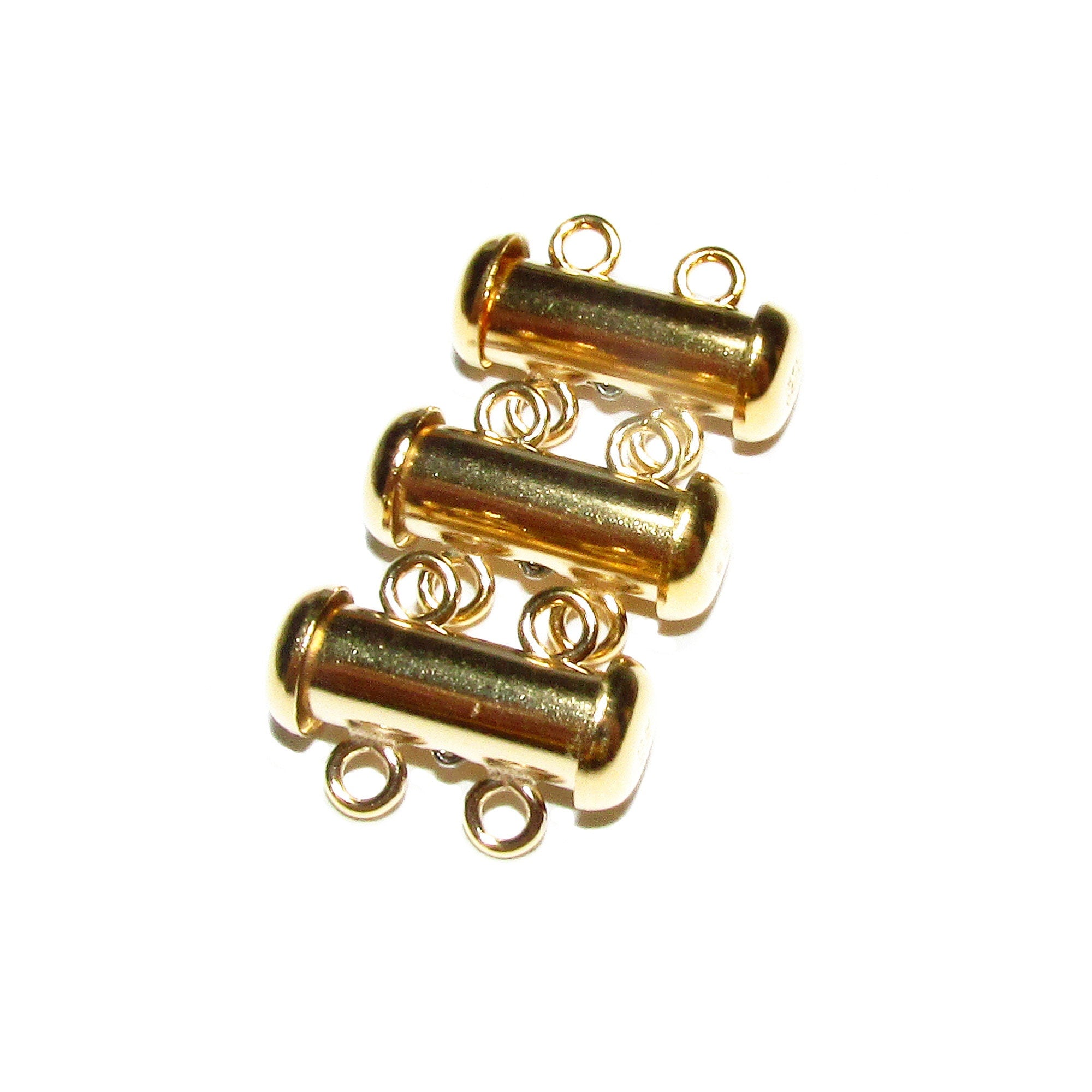 14K Yellow Gold Filled Tube Bar Clasp 2-Hole size 4.3x15 mm, Gold Filled Clasps, Slide Clasp, Jewelry making, Tube Slide Clasp - 1 piece