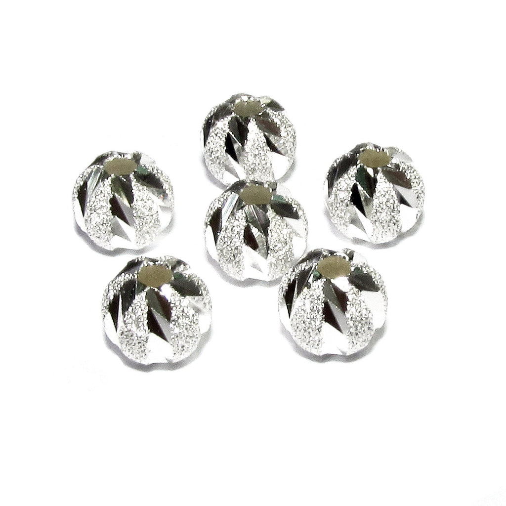 925 sterling silver diamond cut shiny beads size 6 mm, diamond cut beads, Jewelry making, silver round beads, silver findings - 1 piece