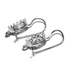 925 sterling silver blank earrings with bezel cup and closet ring size 6-14mm, model 1023H, Jewelry making, Setting - 1 pair (2 pieсes)