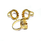 14K Yellow gold filled open blank ring with oval bezel cup 12x16 mm, Base ring, ring gold filled, Jewelry making, Setting - 1 piece