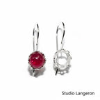 6 mm size 925 sterling silver blank earrings with round bezel cup, Jewelry making, Setting, bezel cup, base earrings - 1 pair (2 pieces)