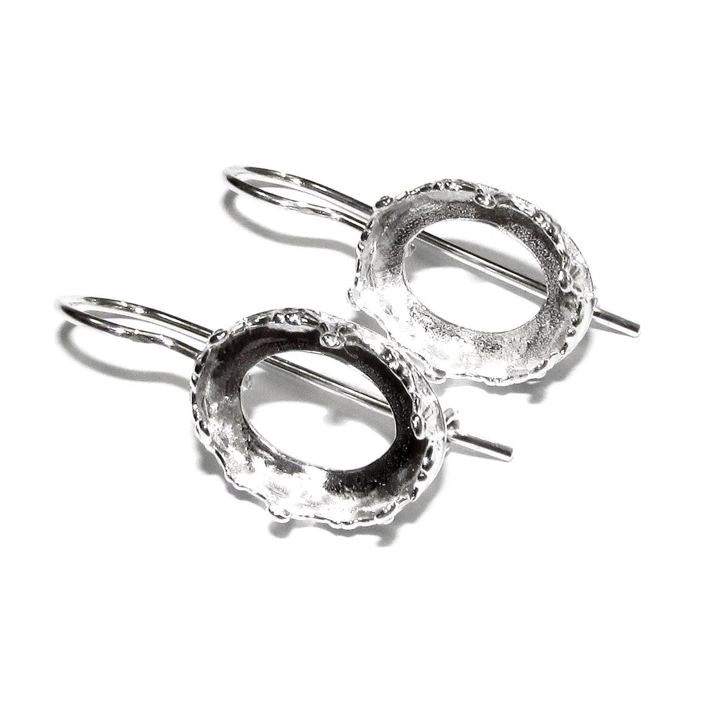 925 sterling silver blank earrings with oval bezel cup size 8x10-13x18mm, model 1231, Jewelry making, Setting, bezel cup - 1 pair (2 pieces)