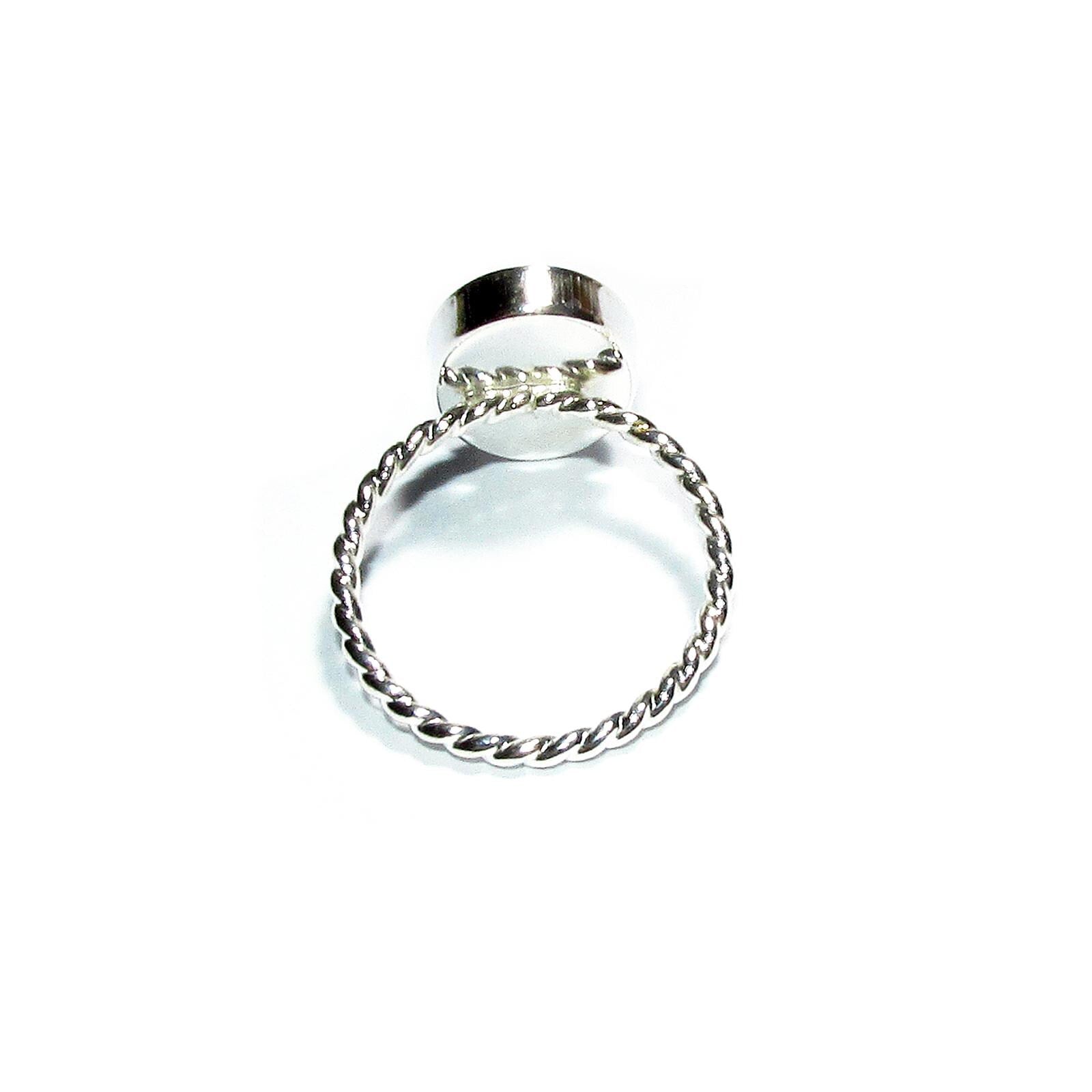 925 sterling silver Twisted blank ring with oval bezel cup 10x12mm size 4 - 11, bezel cup, base ring, Jewelry making, Setting - 1 piece