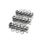 925 Sterling Silver Oxidized Twisted Tube Bar Clasp 3-Hole size 4.3x22 mm, Silver Clasps, Slide Clasps, Jewelry making, Tube clasp - 1 piece