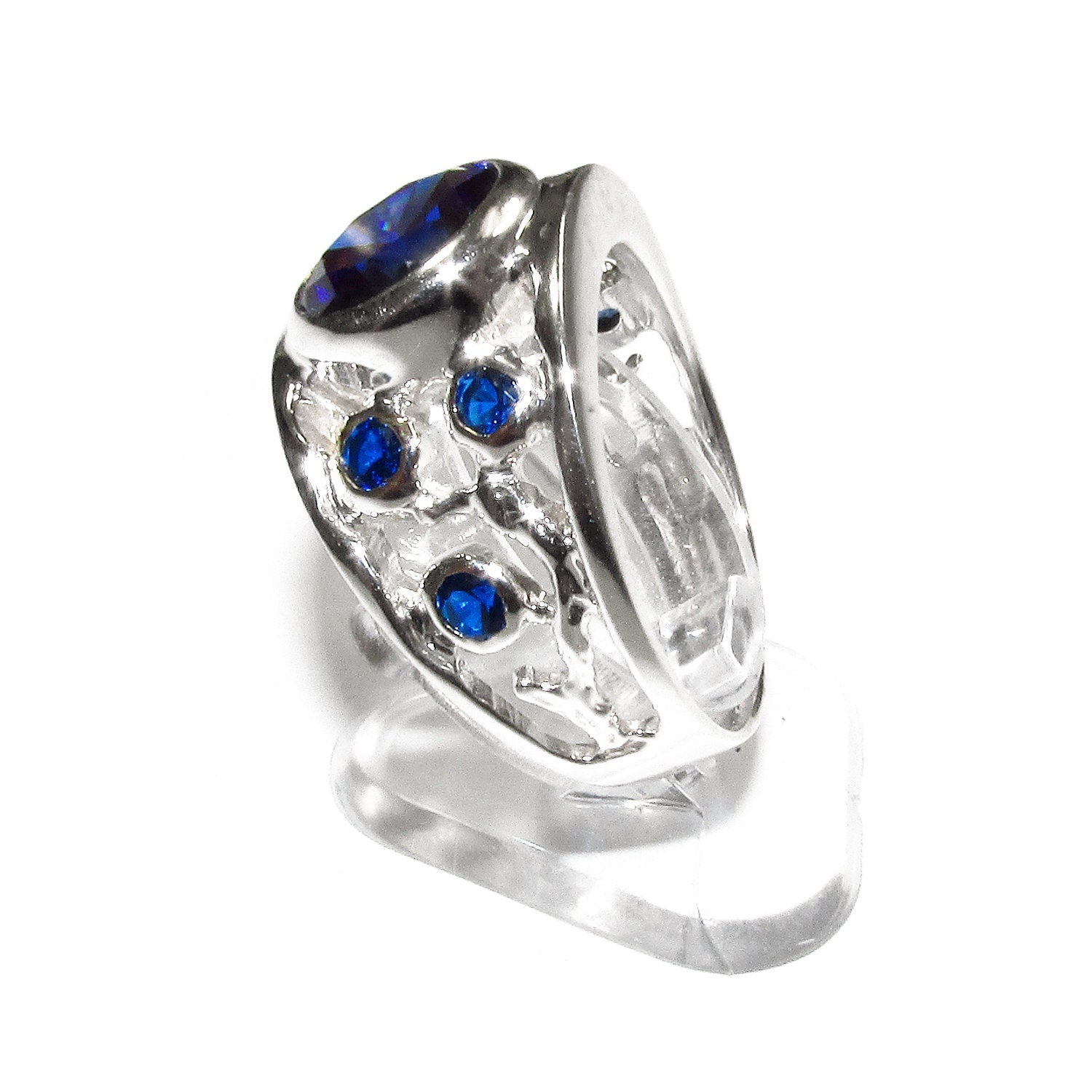 Blue topaz ring 925 sterling silver size 8, handmade ring, single copy, sterling silver, Blue topaz, silver ring, gemstone, Statement Ring