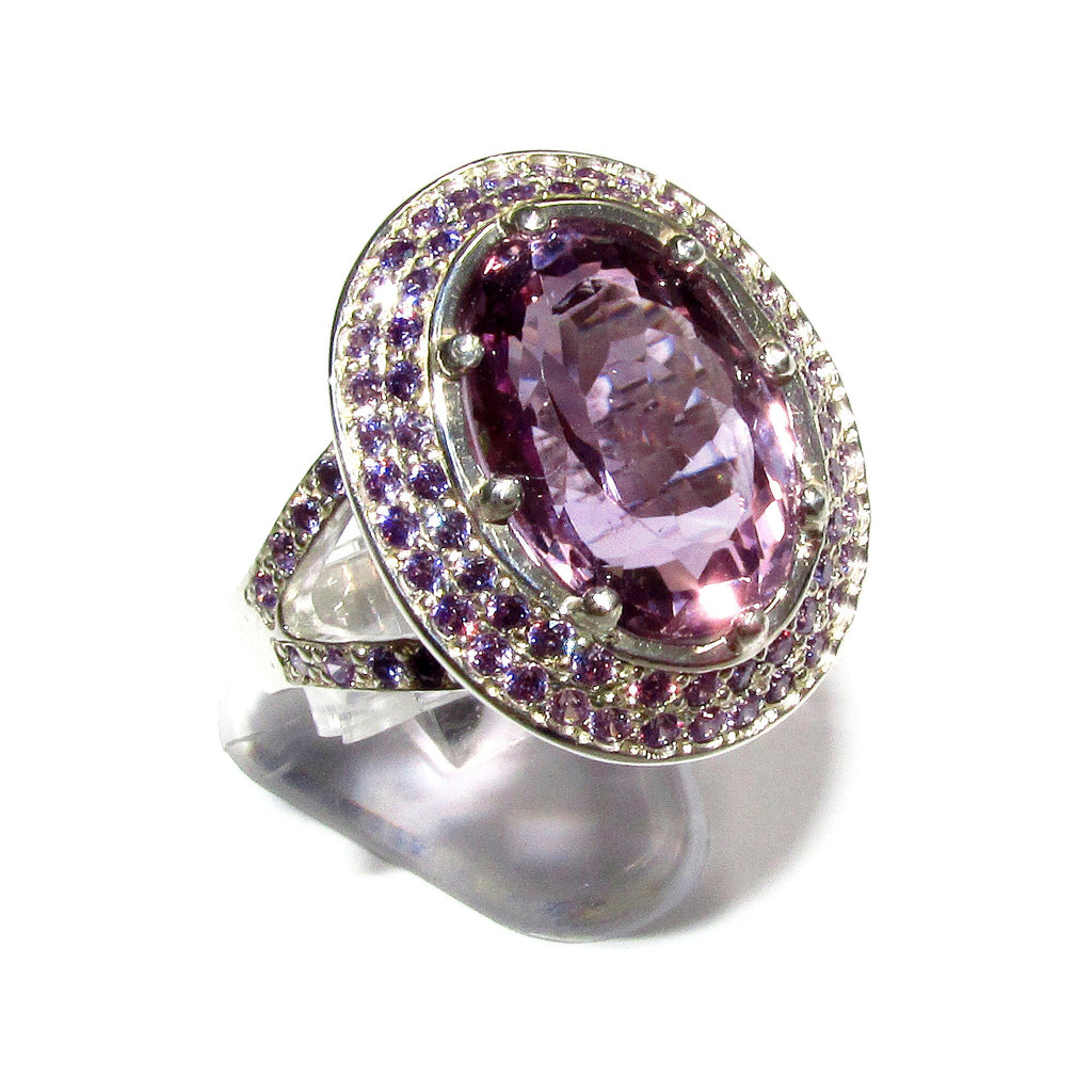 Statement Amethysts ring 925 sterling silver size 8 1/2, Handmade ring, single copy, sterling silver, Amethysts, silver ring, Amethyst ring