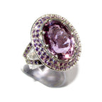 Statement Amethysts ring 925 sterling silver size 8 1/2, Handmade ring, single copy, sterling silver, Amethysts, silver ring, Amethyst ring