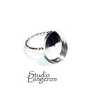 925 Sterling silver blank ring with bezel cup 12x16mm size 4, 5, 6, 7, 8, 9, 10, 11, Jewelry making, bezel cup, base ring, Setting - 1 piece